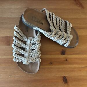 Women's Braided Sandals in Cream